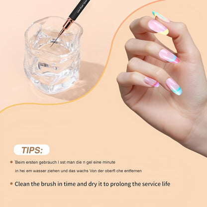 ZEOHBETY 5 darabos körömdíszítő ecsetkészlet (6/9/12/15/18 mm – fekete)