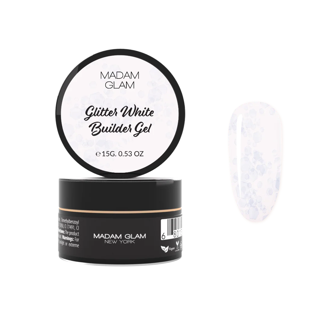 Madam Glam Glitter White Builder Gel – 15 ml