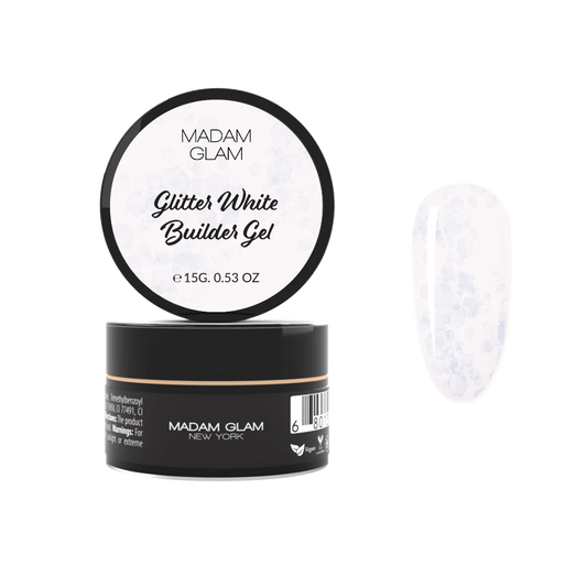 Madam Glam Glitter White Builder Gel – 15 ml